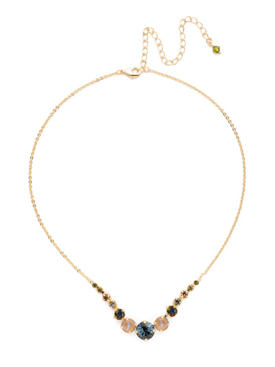 London Tennis Necklace - NCQ14BGCSM - A long, simple chain paired with gorgeous round stones is exactly what every girl needs to dress things up. This round stone necklace is perfect for layering, or to just wear alone. Let the simple sparkle take over. From Sorrelli's Cashmere collection in our Bright Gold-tone finish.