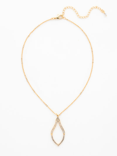 Openwork Crystal Pendant Necklace - NCR14BGCRY - <p>Perfect the polished, gain a sleek look with this openwork crystal pendant. From Sorrelli's Crystal collection in our Bright Gold-tone finish.</p>