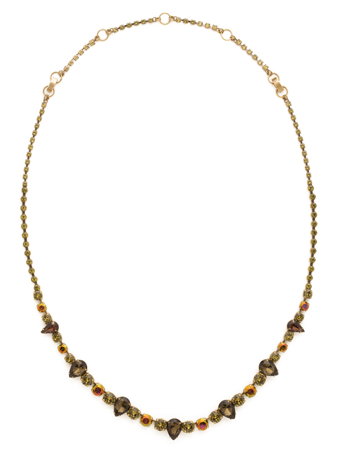 Pear and Round Cut Tennis Necklace - NCR19AGGTA