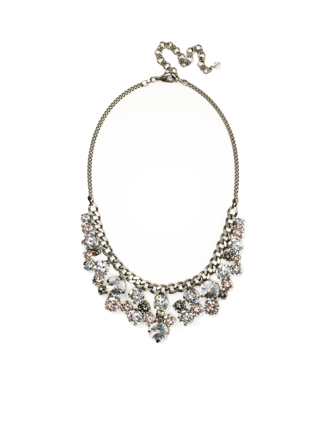 Product Image: Round Crystal Cluster Bib Necklace Statment Necklace