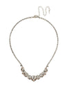 Multi-cut Round Crystal Cluster Line Tennis Necklace
