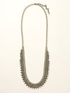 Crystal and Metal Spike Long Strand Necklace