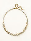Semi-Precious Oval and Crystal Cluster Line Necklace