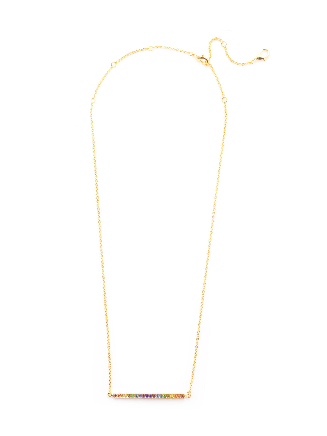 Rhinstone Bar Pendant Necklace - NDD1BGPRI - <p>Featuring a crystal encrusted bar, this pendant adds the perfect amount of sparkle to any outfit. Wear on its own or layer with your favorite delicate pendants. From Sorrelli's Prism collection in our Bright Gold-tone finish.</p>