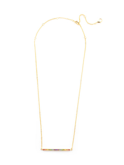 Rhinstone Bar Pendant Necklace - NDD1BGPRI - <p>Featuring a crystal encrusted bar, this pendant adds the perfect amount of sparkle to any outfit. Wear on its own or layer with your favorite delicate pendants. From Sorrelli's Prism collection in our Bright Gold-tone finish.</p>