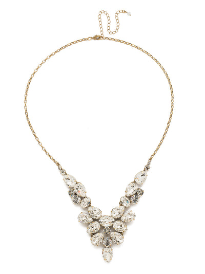 Chambray Statement Necklace - NDE59AGCRY - <p>Our Chambray Statement Necklace has it all! Semi-precious stones sprinkled throughout clusters of round and pear-shaped crystals makes for an unforgettable bib necklace. From Sorrelli's Crystal collection in our Antique Gold-tone finish.</p>