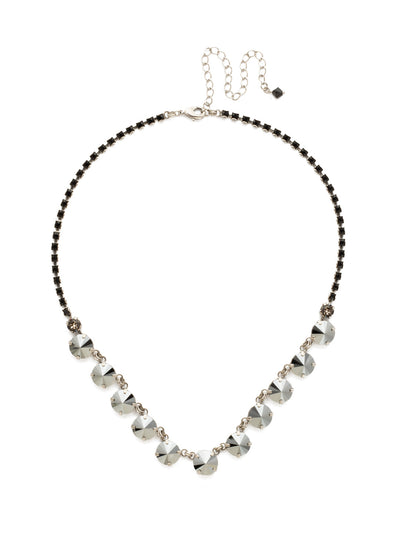 Simply Sophisticated Line Necklace - NDK6ASBON - <p>A row of glamorous linked round crystals adds just the right touch of sparkle to any look. From Sorrelli's Black Onyx collection in our Antique Silver-tone finish.</p>