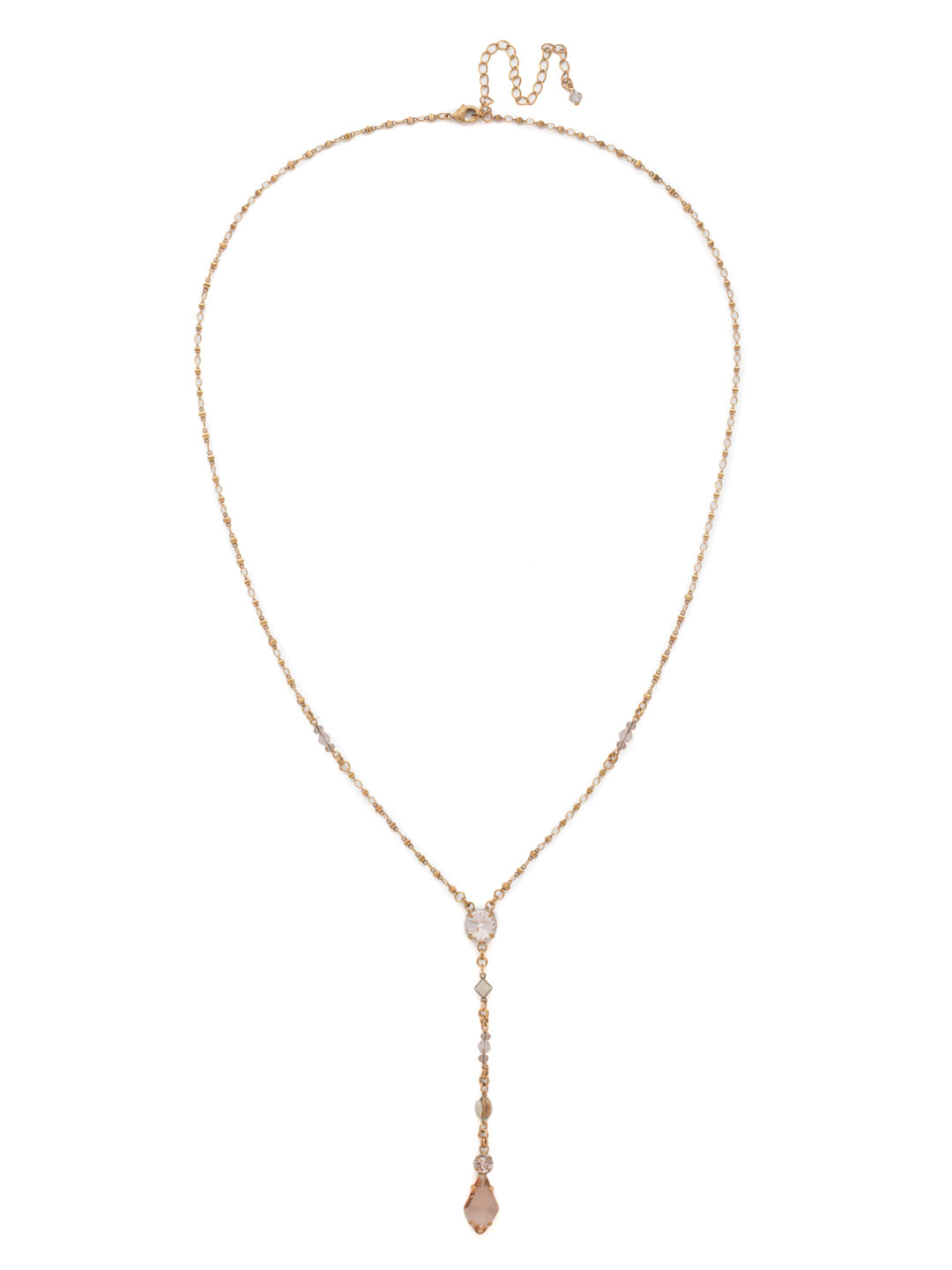 Regal Rhombus Y Pendant Necklace - NDK76AGAP - A modern take on a throwback style, this delicate design features an intricate design highlighting a beautiful rhombus cut crystal at the tip. Y not try the trend!