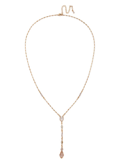 Regal Rhombus Y Pendant Necklace - NDK76AGAP - A modern take on a throwback style, this delicate design features an intricate design highlighting a beautiful rhombus cut crystal at the tip. Y not try the trend!