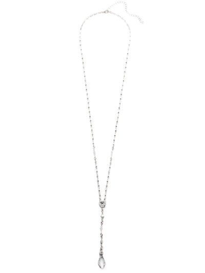 Regal Rhombus Y Pendant Necklace - NDK76RHCRY - A modern take on a throwback style, this delicate design features an intricate design highlighting a beautiful rhombus cut crystal at the tip. Y not try the trend! From Sorrelli's Crystal collection in our Palladium Silver-tone finish.