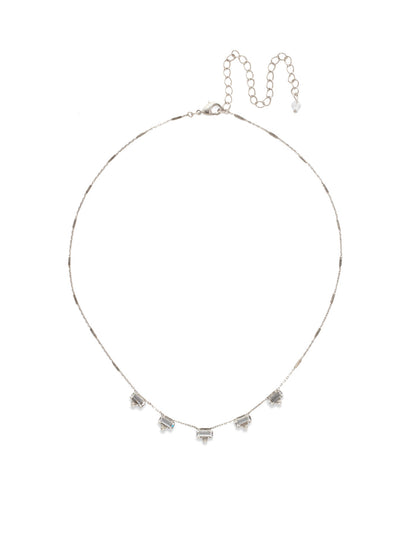 Shine and Dash Tennis Necklace - NDM17ASCRY - <p>Beautifully faceted baguette crystals set in rectangular row offer simple styling that will add a pop of sparkle to your look. From Sorrelli's Crystal collection in our Antique Silver-tone finish.</p>