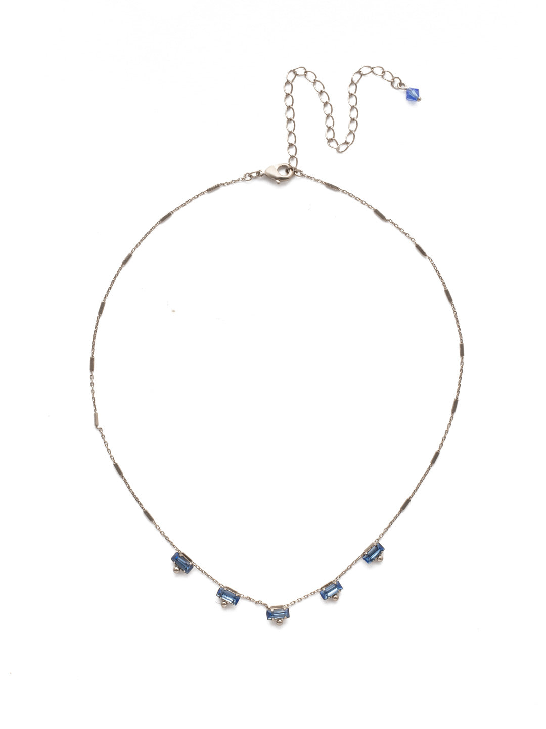 Shine and Dash Tennis Necklace - NDM17ASOCR - Beautifully faceted baguette crystals set in rectangular row offer simple styling that will add a pop of sparkle to your look. From Sorrelli's Orange Crush collection in our Antique Silver-tone finish.