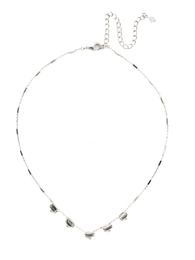 Shine and Dash Tennis Necklace - NDM17RHCRY - <p>Beautifully faceted baguette crystals set in rectangular row offer simple styling that will add a pop of sparkle to your look. From Sorrelli's Crystal collection in our Palladium Silver-tone finish.</p>