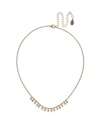 Mini Medallions Necklace - NDM1AGCRY - A metal piece with lots of movement! The fun mini medallions offer a fringe effect, perfect for layering or wearing alone for a boho-chic vibe. From Sorrelli's Crystal collection in our Antique Gold-tone finish.