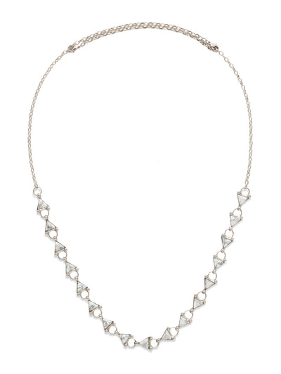 Tri Again Necklace - NDM22ASWH - <p>Triangular cabochons are separated by a circular metal design. You won't look like you've tried too hard with this casual style. From Sorrelli's White Howlite collection in our Antique Silver-tone finish.</p>