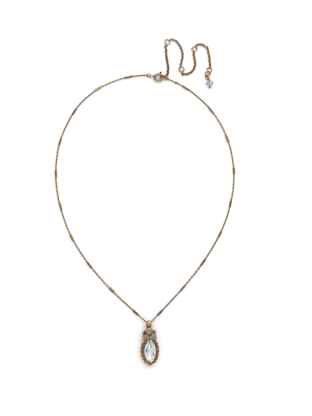 Nostalgic Navette Pendant - NDN10AGCMI - Simple styling with a vintage feel makes this pendant stand out. A decorative chain completes the look for all-around allure.
