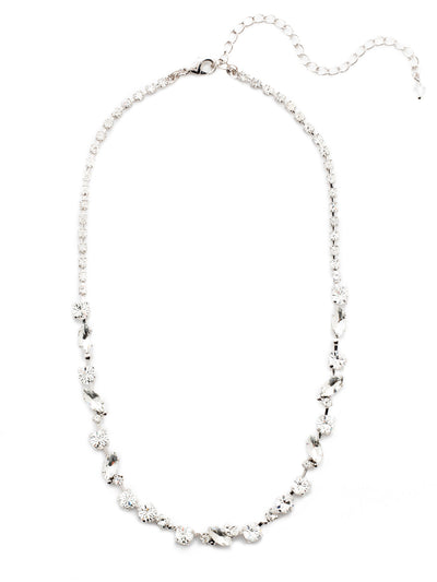 Simply Stated Tennis Necklace - NDN1RHCRY - <p>Geometric shaped crystals fall in line to provide simple, yet stunning sparkle. A rhinestone encrusted chain completes this style and adds all-around allure. From Sorrelli's Crystal collection in our Palladium Silver-tone finish.</p>