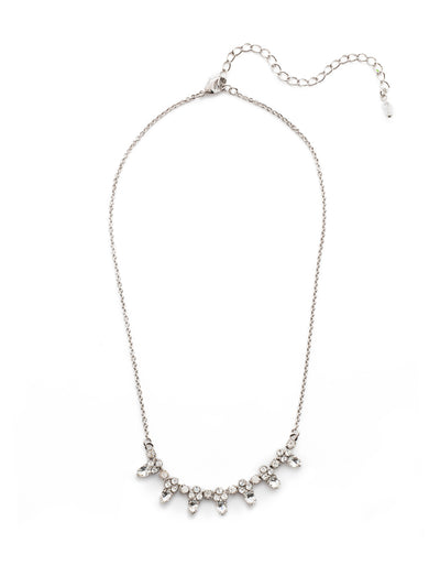 Twinkling Thistle Tennis Necklace - NDN46RHCRY - <p>A row of shimmering navette stones peek out from their delicate crystal setting in this half line design. From Sorrelli's Crystal collection in our Palladium Silver-tone finish.</p>