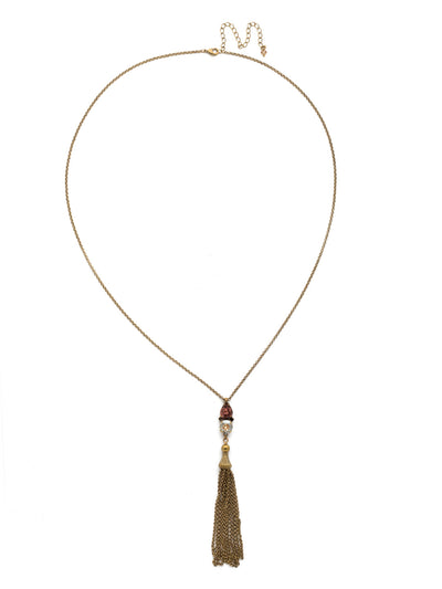 Timeless Tassel Necklace - NDN51AGMMA - Our Tassel Necklace has pear and round shaped crystals embellish an ornamental tassel. Wear alone or with your favorite pendants and classic styles.