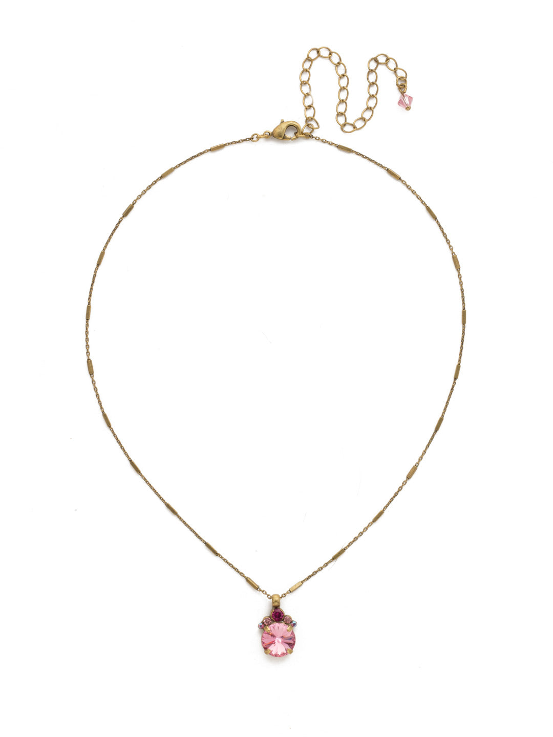 Crowning Around Necklace - NDN78AGRO - <p>Show them you're serious about sparkle with this demure pendant that features a round rivoli crystal crowned with petite circular stones. From Sorrelli's Rose collection in our Antique Gold-tone finish.</p>