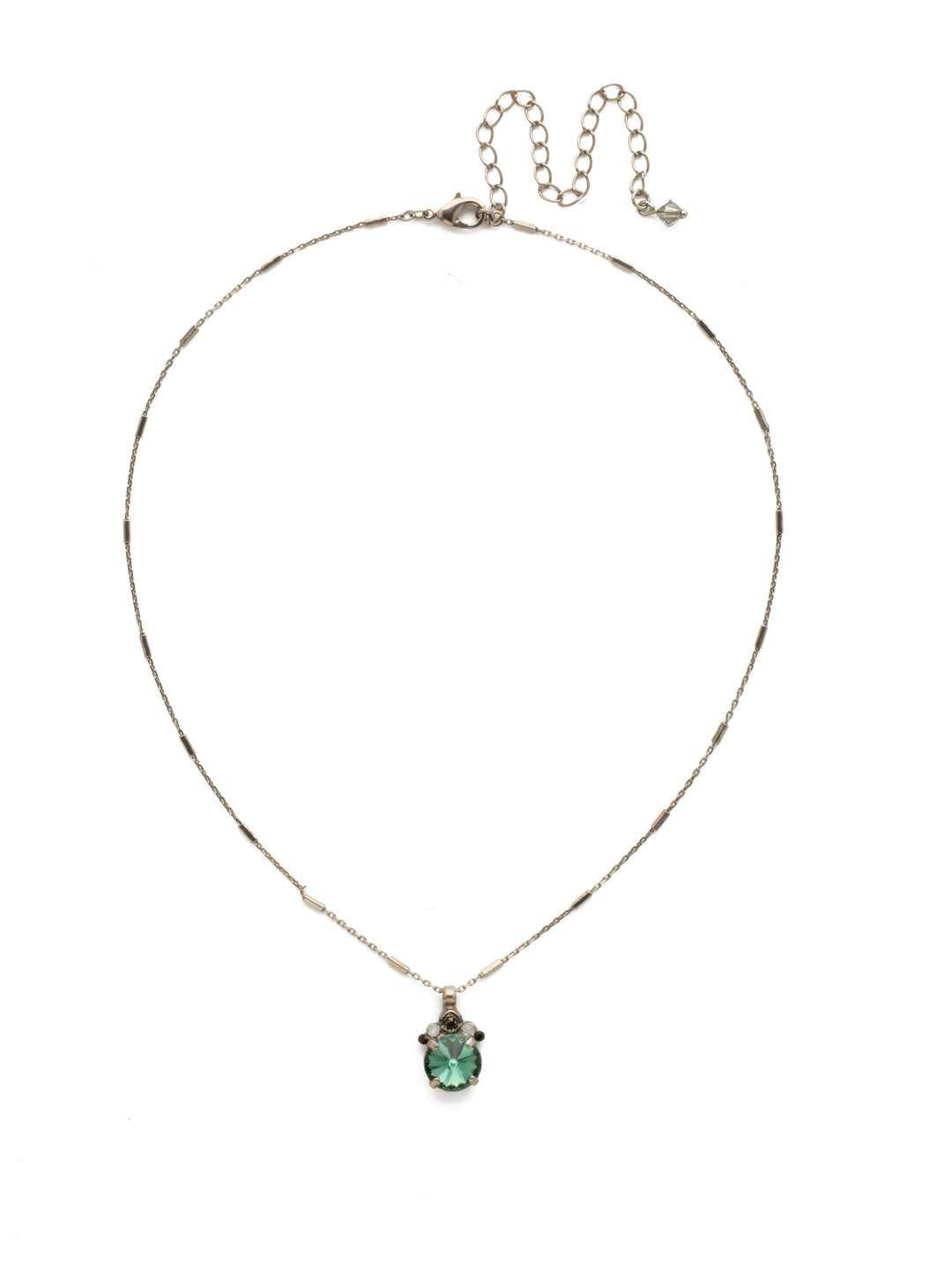 Crowning Around Necklace - NDN78ASGDG - Show them you're serious about sparkle with this demure pendant that features a round rivoli crystal crowned with petite circular stones.