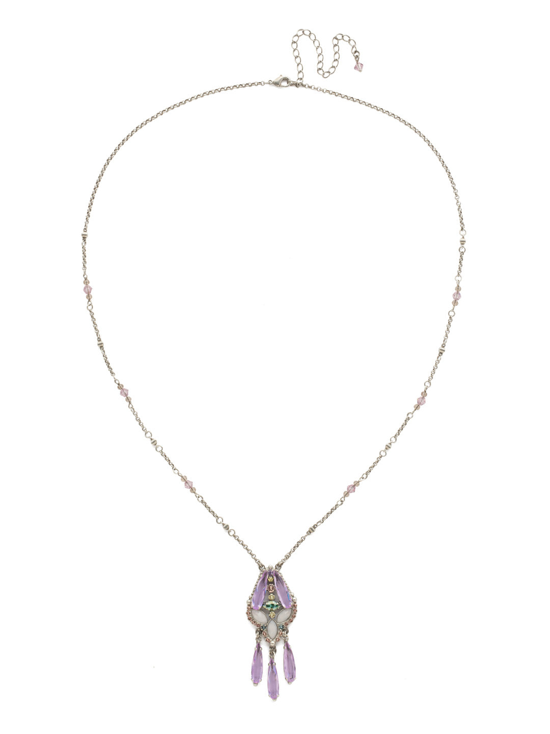 Brilliant Boho Pendant - NDN99ASLPA - A fun design with lots of movement perfect for everyday styling! A delicate chain with beaded details completes the bohemian vibe.