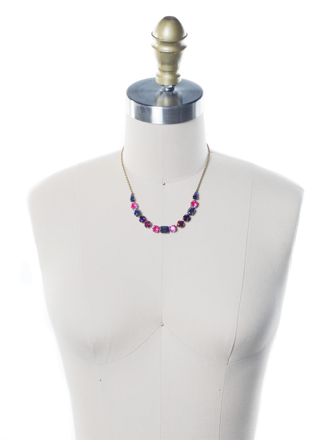 Tansy Half Line Tennis Necklace - NDQ14AGDCS
