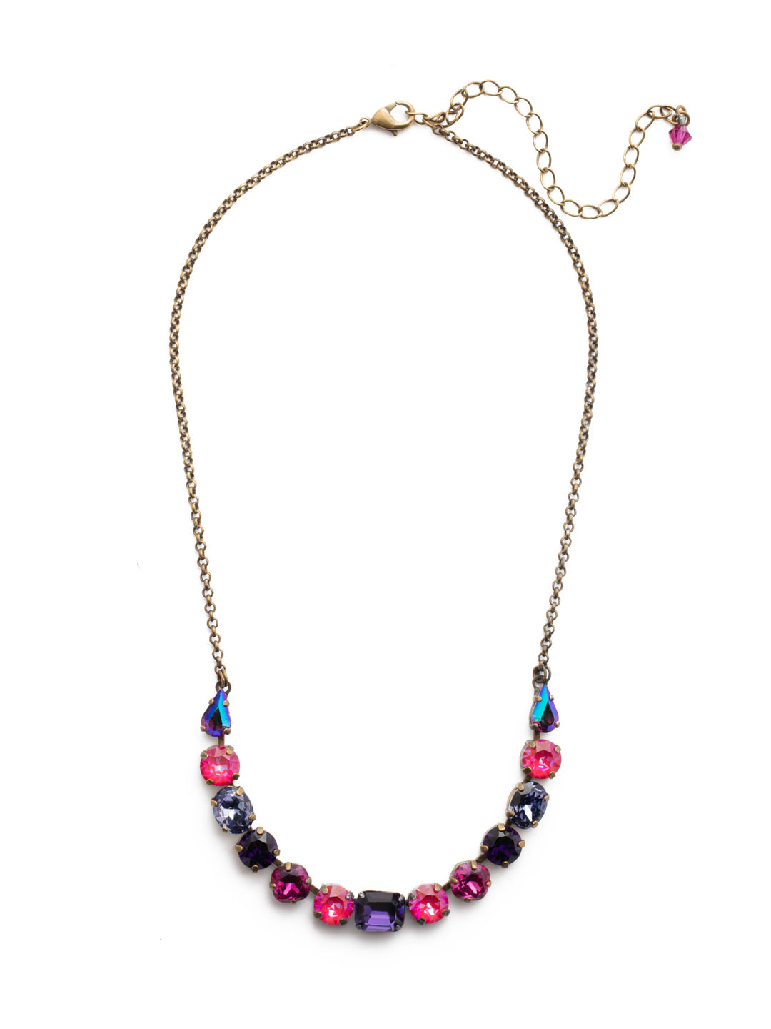 Tansy Half Line Tennis Necklace - NDQ14AGDCS