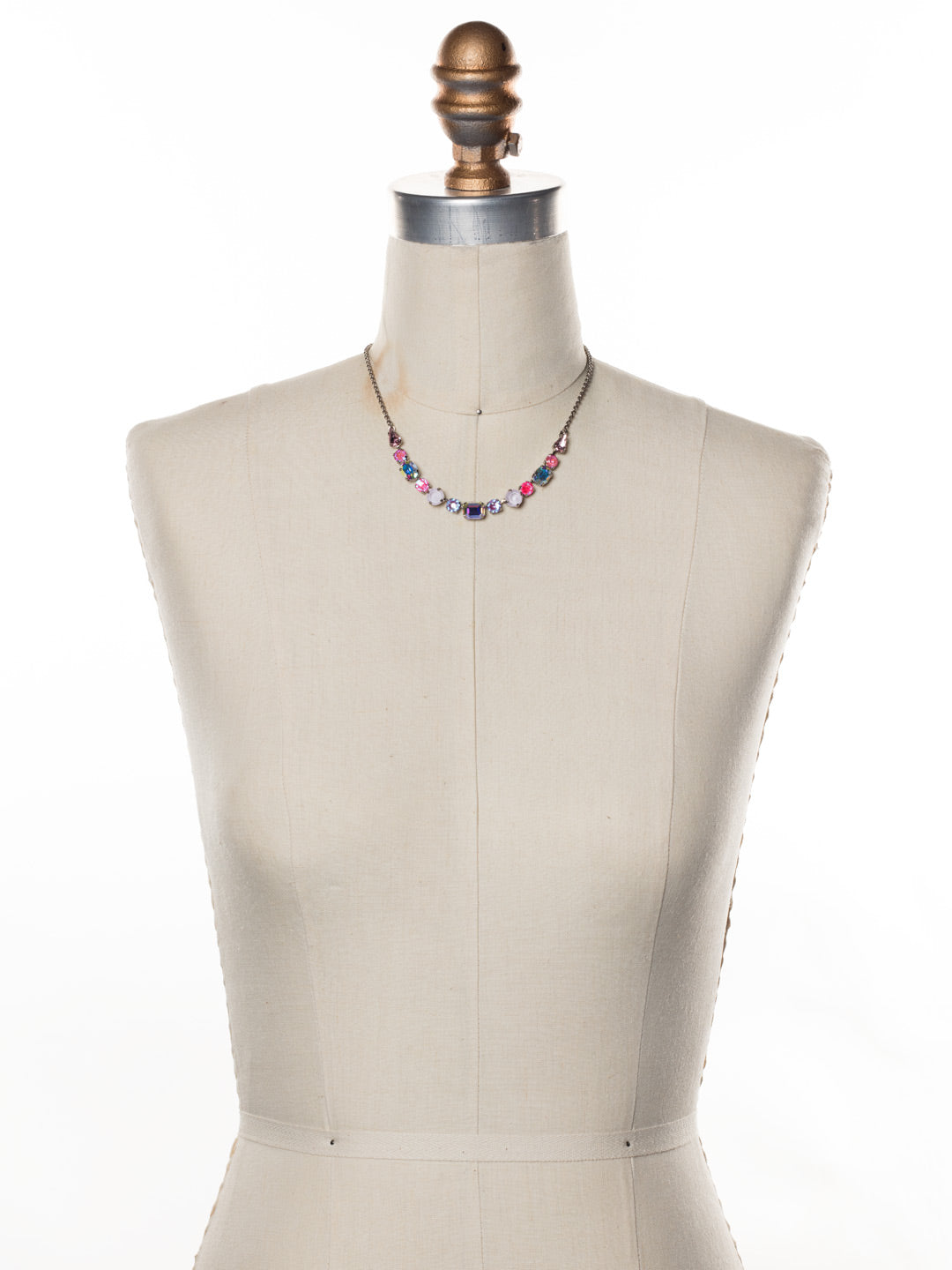 Tansy Half Line Tennis Necklace - NDQ14ASETP