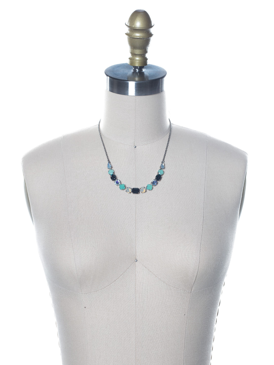 Tansy Half Line Tennis Necklace - NDQ14ASNFT