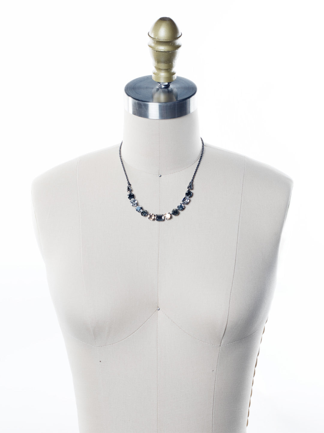 Tansy Half Line Tennis Necklace - NDQ14GMGNS