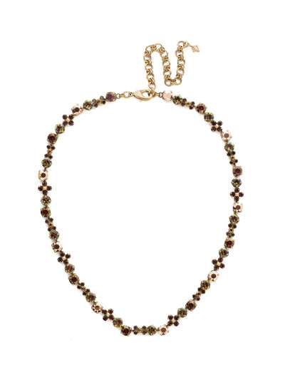 Enya Tennis Necklace - NDQ39AGM - A classic Sorrelli style to make a statement or wear everyday. From Sorrelli's Mahogany collection in our Antique Gold-tone finish.