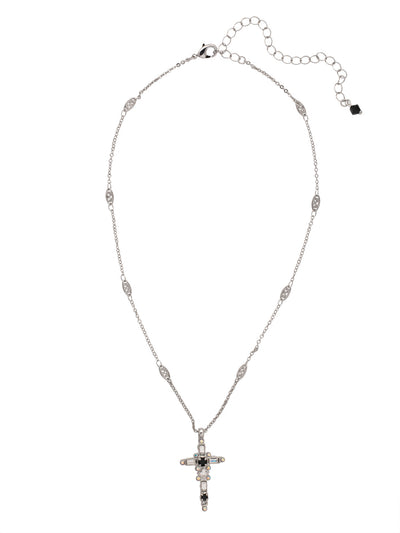 Dierdre Cross Pendant Necklace - NDQ54PDSNI - <p>A truly divine pendant. This delicate cross necklace features multi-cut crystals in an antique inspired setting. This crystal cross necklace offers movement on the chain for ease of wear. From Sorrelli's Starry Night collection in our Palladium finish.</p>