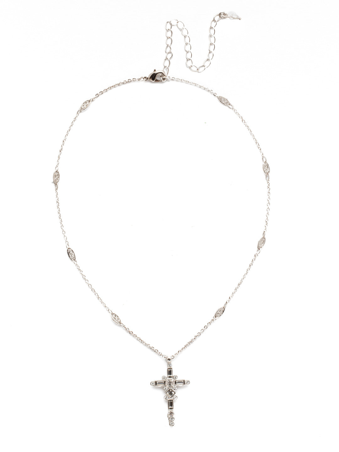 Dierdre Cross Pendant Necklace - NDQ54RHCRY - <p>A truly divine pendant. This delicate cross necklace features multi-cut crystals in an antique inspired setting. This crystal cross necklace offers movement on the chain for ease of wear. From Sorrelli's Crystal collection in our Palladium Silver-tone finish.</p>