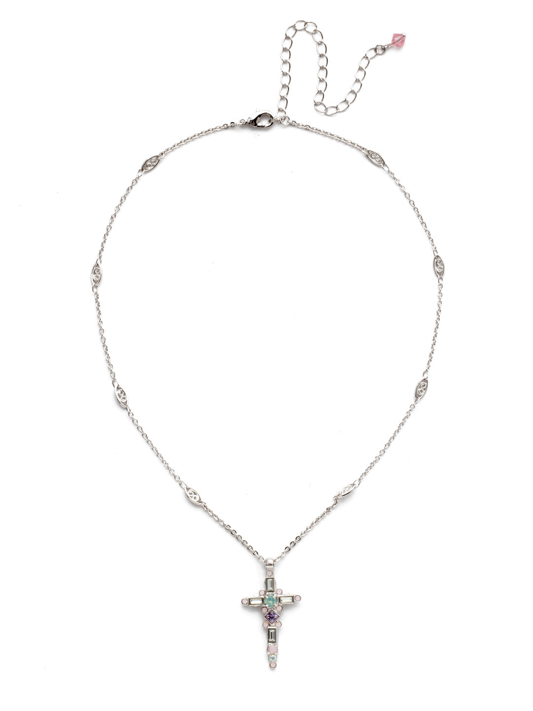 Dierdre Cross Pendant Necklace - NDQ54RHTUL - <p>A truly divine pendant. This delicate cross necklace features multi-cut crystals in an antique inspired setting. This crystal cross necklace offers movement on the chain for ease of wear. From Sorrelli's Tulip collection in our Palladium Silver-tone finish.</p>