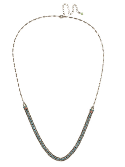 Nerine Necklace - NDS34ASVH - <p>A single strand of crystals set between two rows of ball chain will add a touch of modern glamour to any look. From Sorrelli's Vivid Horizons collection in our Antique Silver-tone finish.</p>