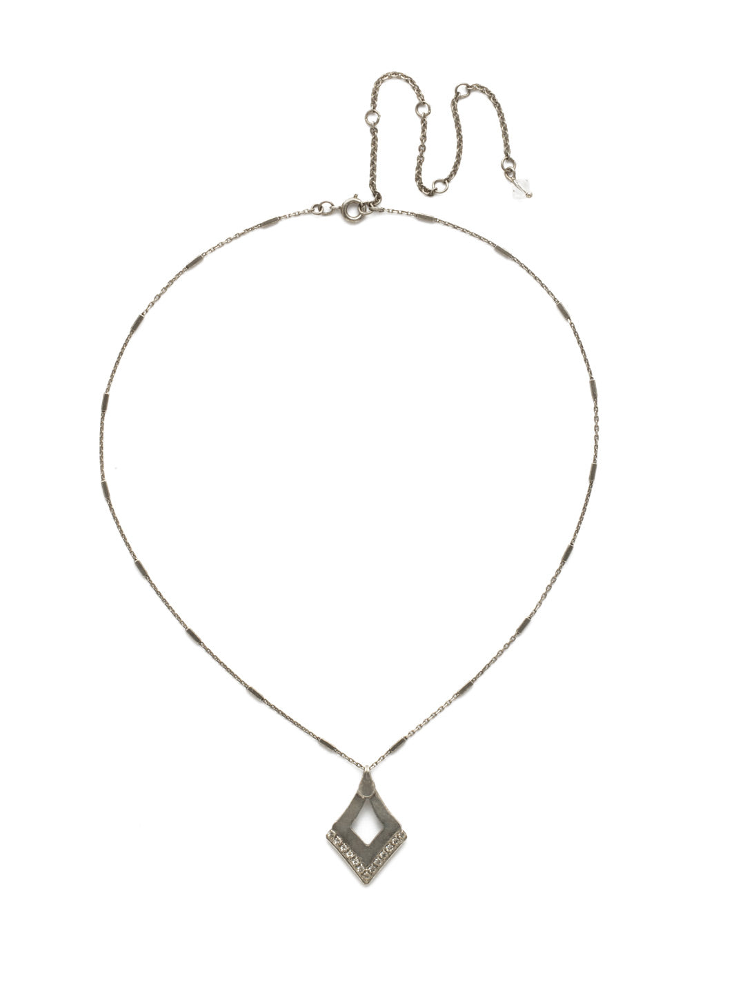 Tri To Love Necklace Pendant Necklace - NDW14ASCRY - <p>This triangle pendant with complementary crystals is the perfect accessory. From Sorrelli's Crystal collection in our Antique Silver-tone finish.</p>