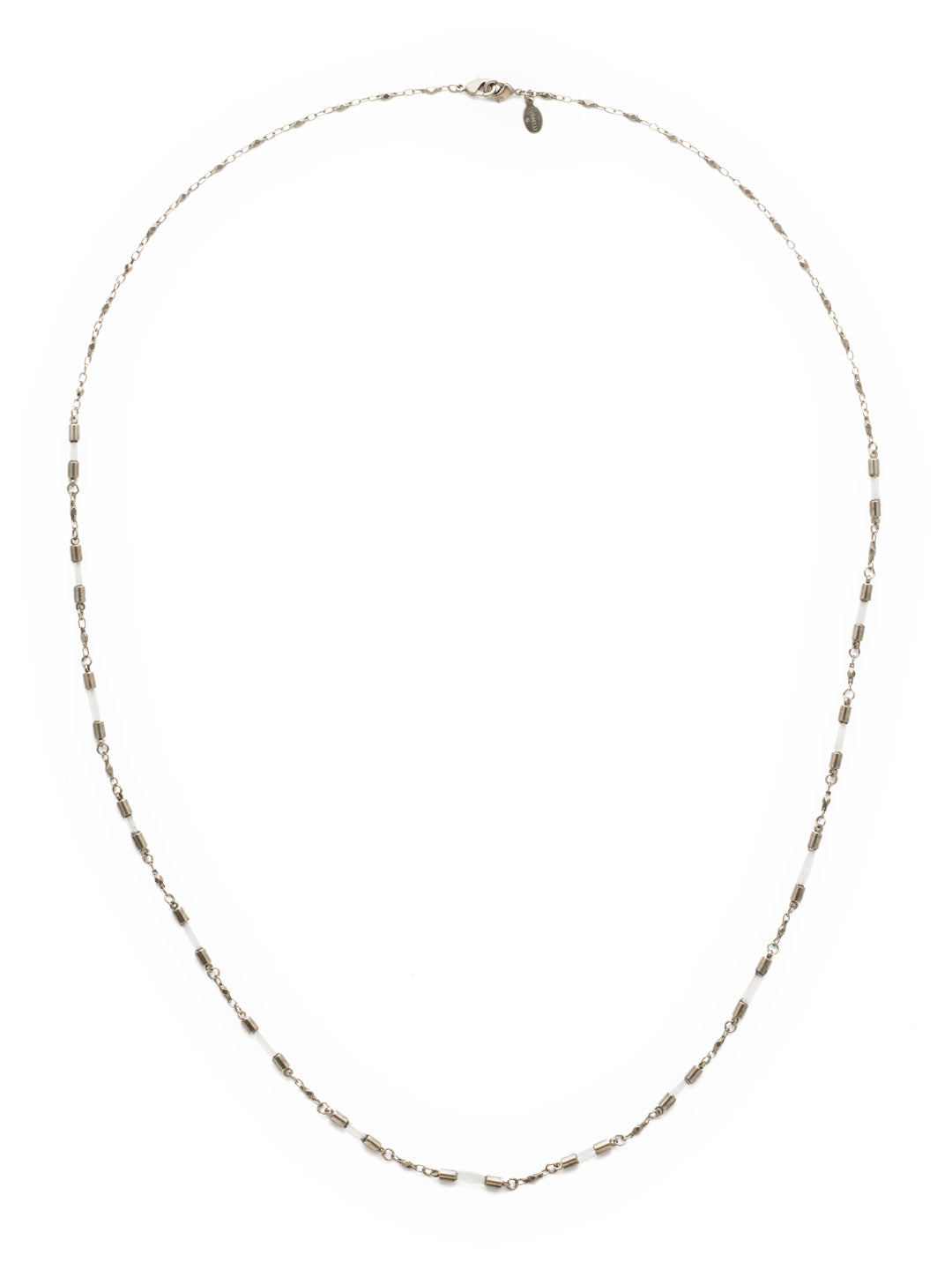 Chained To the Rhythm Necklace - NDW25ASCRY - <p>This long chain features multiple crystals providing a simple yet sophisticated design. From Sorrelli's Crystal collection in our Antique Silver-tone finish.</p>