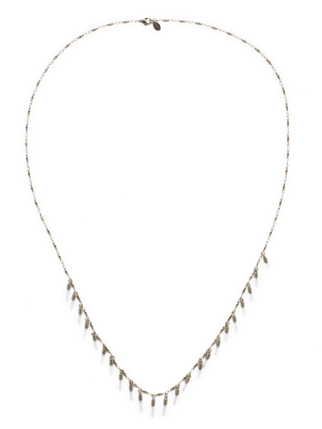 Dangling Medallions Necklace Tennis Necklace - NDW26ASCRY - A series of medallions hang from this chain making it the ideal accessory to be layered or worn alone. From Sorrelli's Crystal collection in our Antique Silver-tone finish.