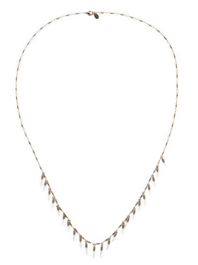 Dangling Medallions Necklace Tennis Necklace - NDW26ASCRY - A series of medallions hang from this chain making it the ideal accessory to be layered or worn alone. From Sorrelli's Crystal collection in our Antique Silver-tone finish.