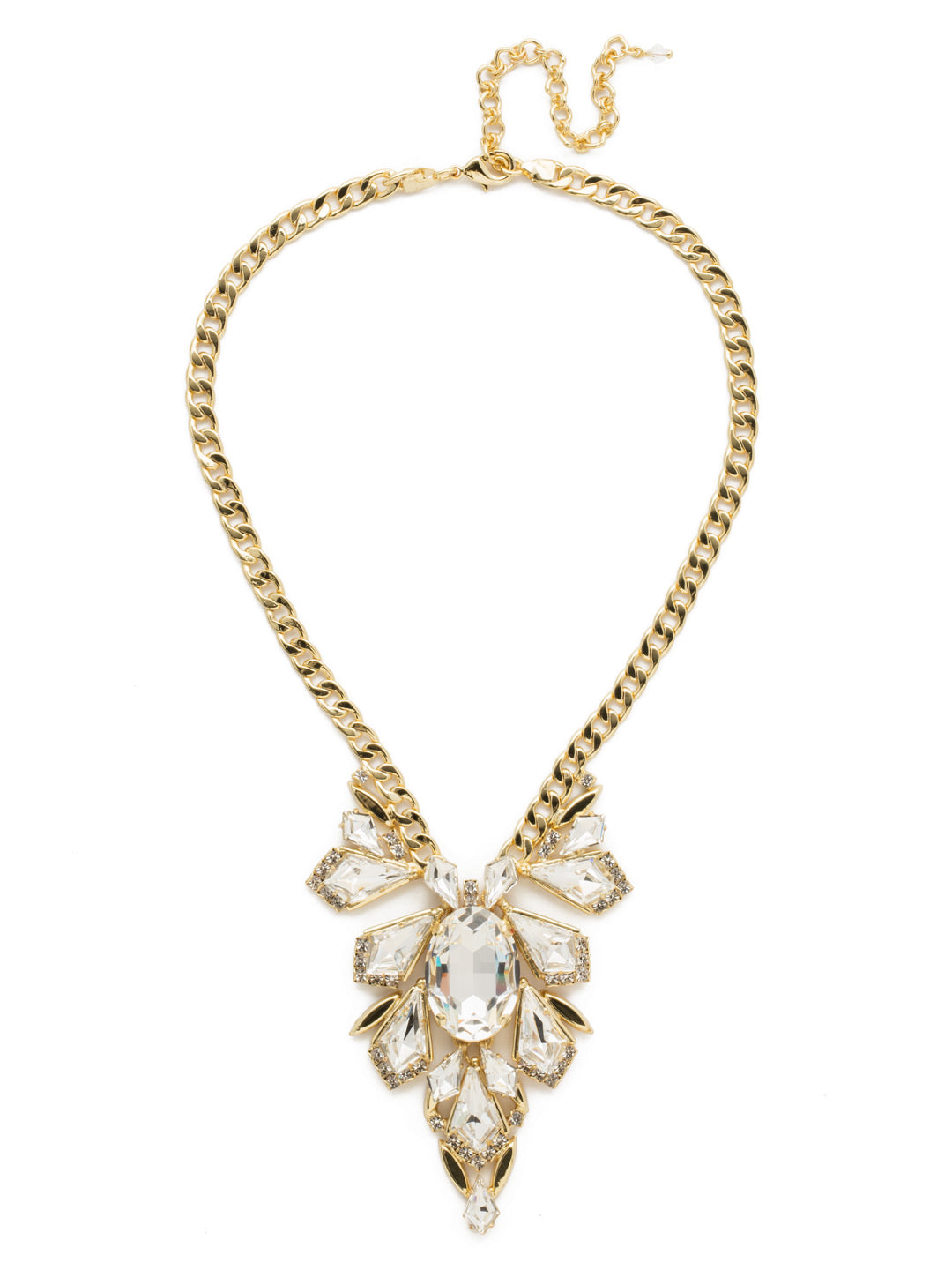 Ice Queen Necklace - NDW8BGCRY - <p>A cluster of round and elongated diamond shaped crystals make up this eye-catching statement necklace. From Sorrelli's Crystal collection in our Bright Gold-tone finish.</p>