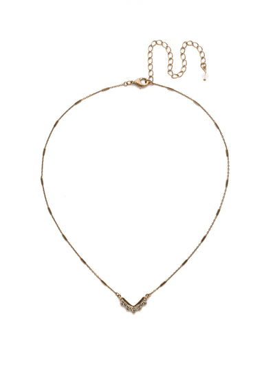 Jagged Pendant Necklace - NDW9AGCRY - <p>A small crystal-enveloped chevron combines with ball chain in this simple look. From Sorrelli's Crystal collection in our Antique Gold-tone finish.</p>