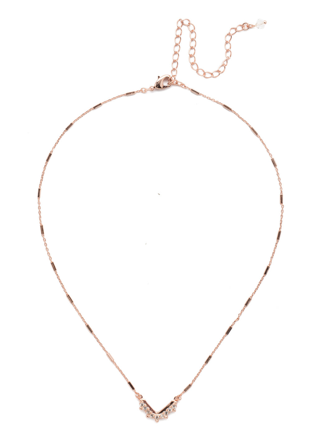 Jagged Pendant Necklace - NDW9RGCRY - <p>A small crystal-enveloped chevron combines with ball chain in this simple look. From Sorrelli's Crystal collection in our Rose Gold-tone finish.</p>