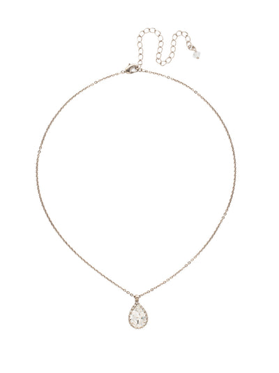 Rain Droplet  Necklace - NDY16ASCRY - <p>A delicate pear shaped crystal with a decorative rhinestone border adds just the right amount of sparkle and shine! From Sorrelli's Crystal collection in our Antique Silver-tone finish.</p>