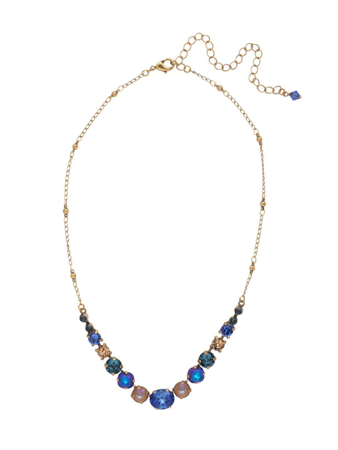 Jules Tennis Necklace - NDZ45AGVBN - <p>Simple with a dash of sparkle. The Jules Tennis Necklace is perfect for a layered look or to be worn alone. From Sorrelli's Venice Blue collection in our Antique Gold-tone finish.</p>