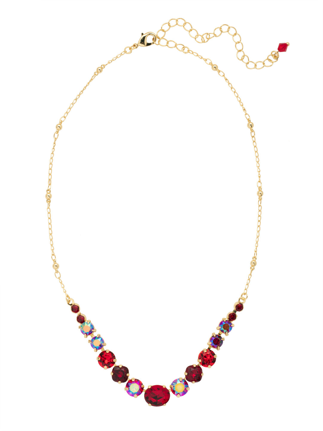 Jules Tennis Necklace - NDZ45BGCB - <p>Simple with a dash of sparkle. The Jules Tennis Necklace is perfect for a layered look or to be worn alone. From Sorrelli's Cranberry collection in our Bright Gold-tone finish.</p>