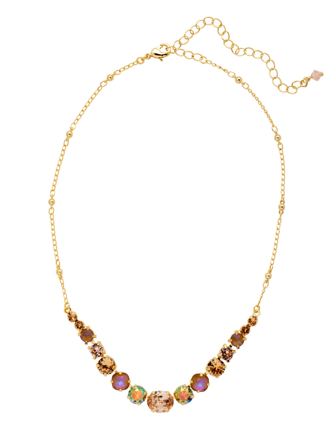 Jules Tennis Necklace - NDZ45BGRSU - Simple with a dash of sparkle. The Jules Tennis Necklace is perfect for a layered look or to be worn alone. From Sorrelli's Raw Sugar collection in our Bright Gold-tone finish.