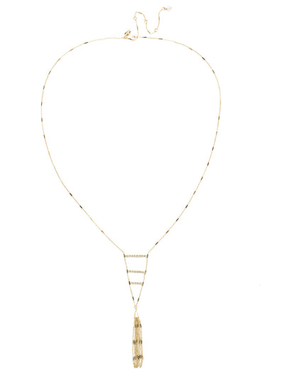 Giacinta Long-Strand Necklace - NEA30BGPLP - <p>A lovely little ladder! This delicate long strand features three bars of crystals finished off at a point by a dainty metal tassel. From Sorrelli's Polished Pearl collection in our Bright Gold-tone finish.</p>