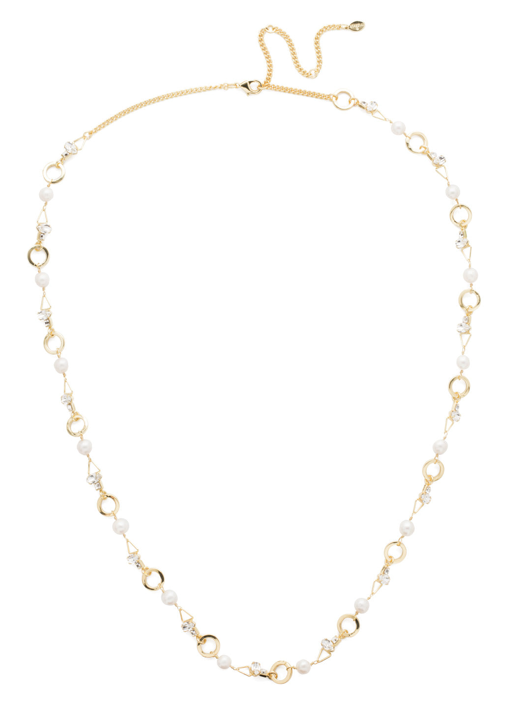 Hadley Long Necklace - NEB16BGMDP - <p>A combination of pearls, petite crystals and charming geometric shapes create this modern form long strand necklace. Wear the Hadley with complimenting strands for a signature Sorrelli layered look. From Sorrelli's Modern Pearl collection in our Bright Gold-tone finish.</p>