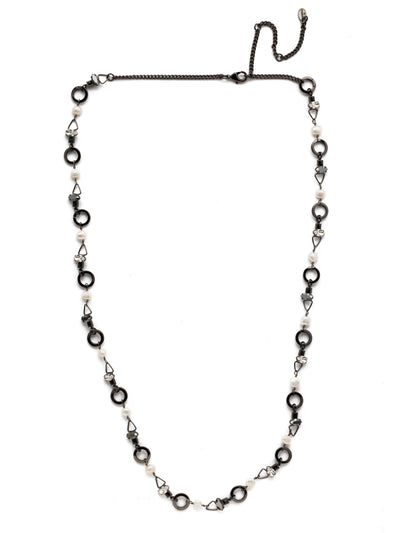 Hadley Long Necklace - NEB16GMMMO - <p>A combination of pearls, petite crystals and charming geometric shapes create this modern form long strand necklace. Wear the Hadley with complimenting strands for a signature Sorrelli layered look. From Sorrelli's Midnight Moon collection in our Gun Metal finish.</p>